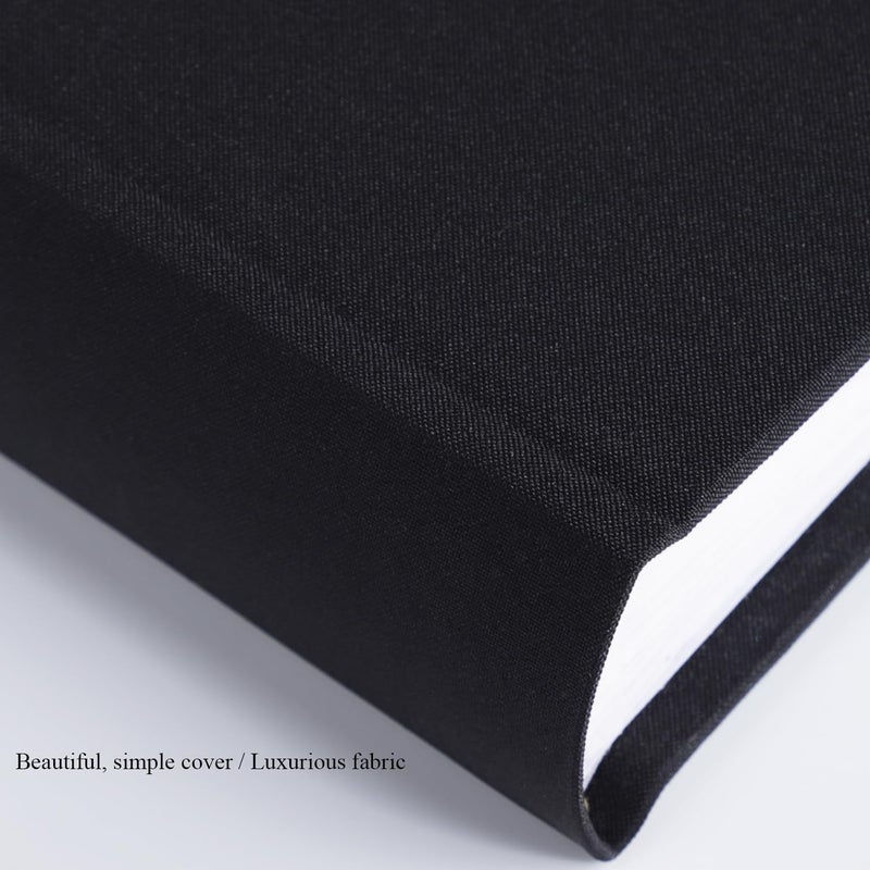 1DOT2 Photo Album with Writing Space 50 Pages 4x6 Photos Hold 200 or 5x7 Pictures Hold 100, Linen Cover Small Photo Book Albums with Memo for Anniversary Wedding Baby (Black) - Image 3